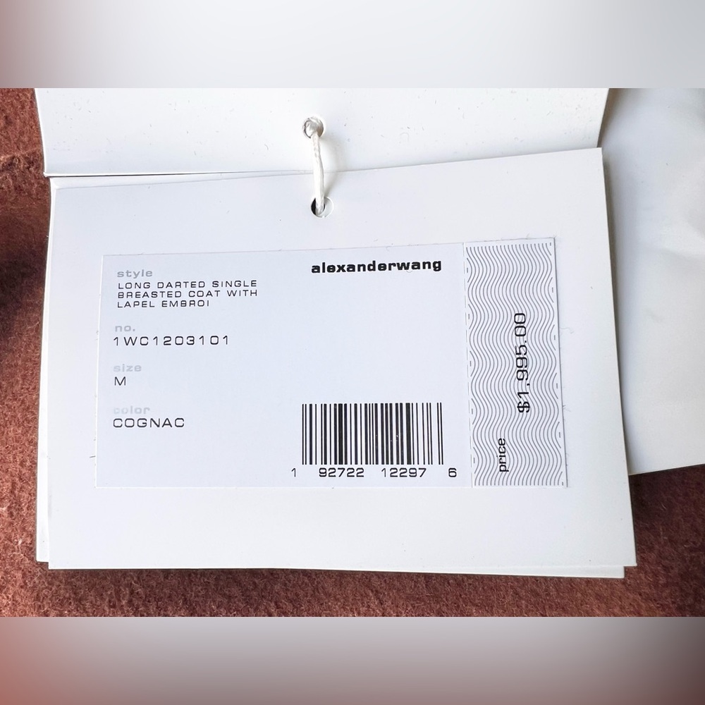 NWT Alexander Wang Long Darted Single Breasted Wool BlendCoat Sz M Hailey Bieber - Picture 7 of 11
